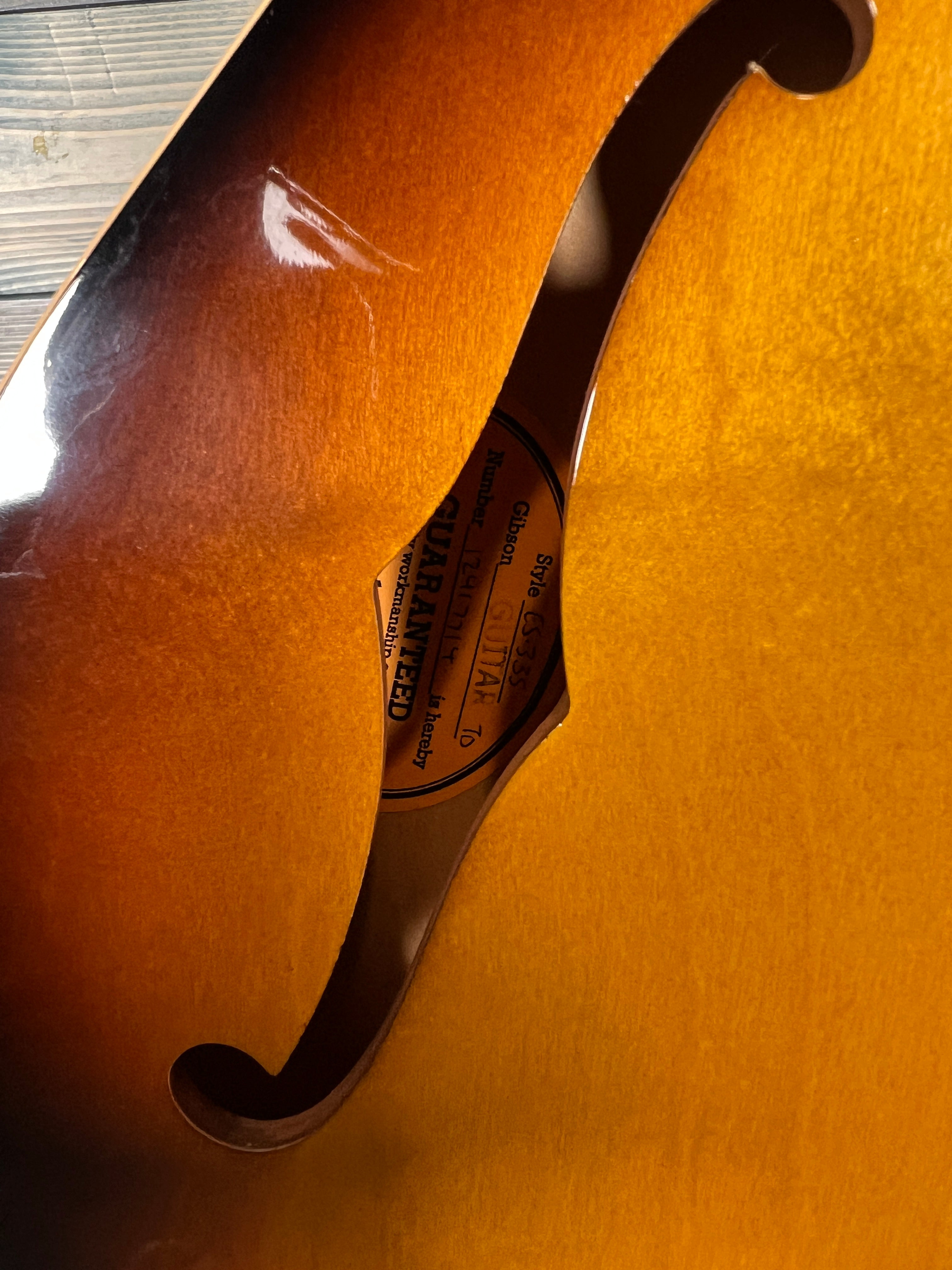 USED Gibson ES-335 Anchor Stud Bigsby VOS 2018 - Antique Vintage Sunburst