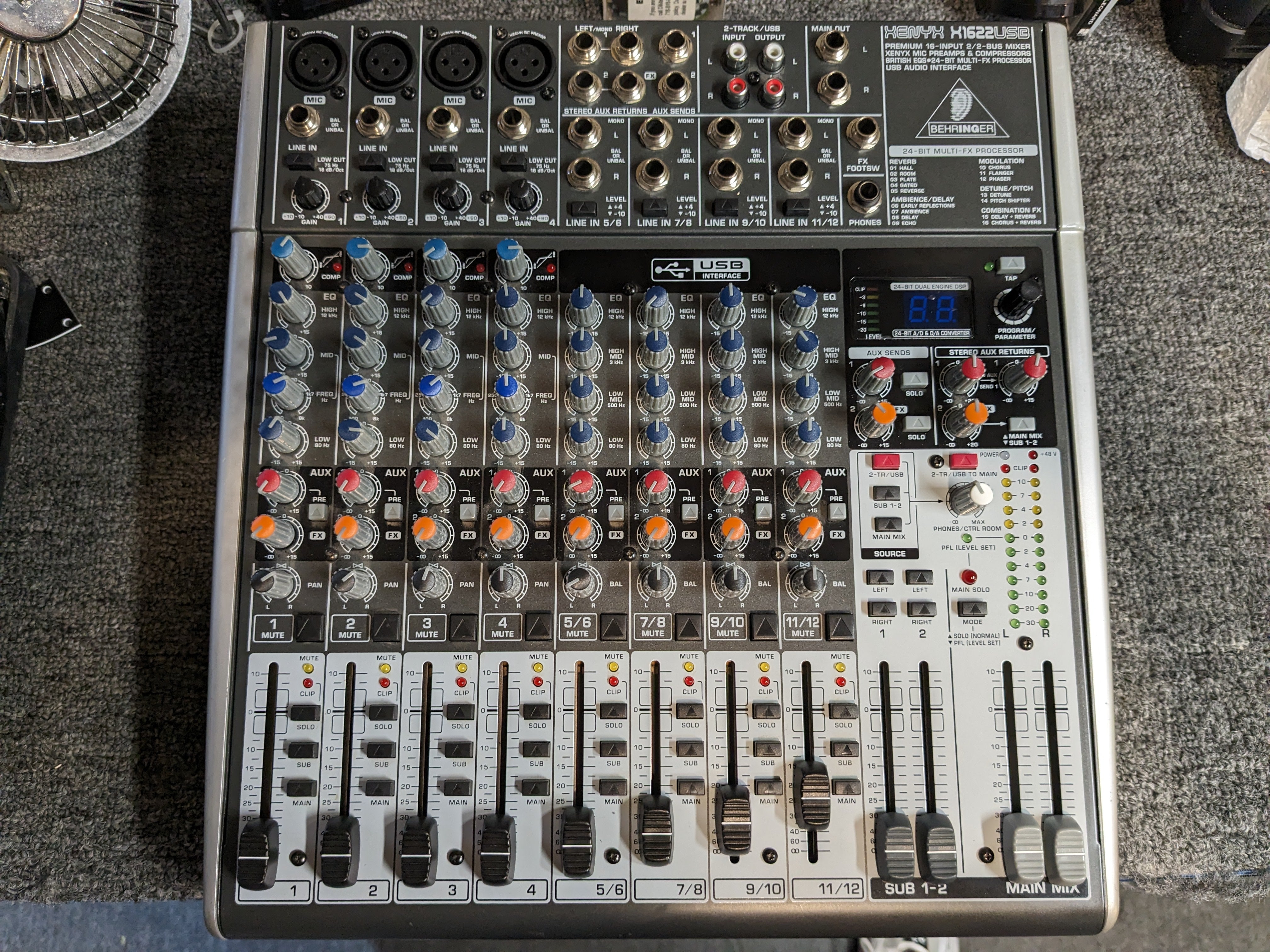 USED Behringer Xenyx X1622USB Mixer with USB and Effects