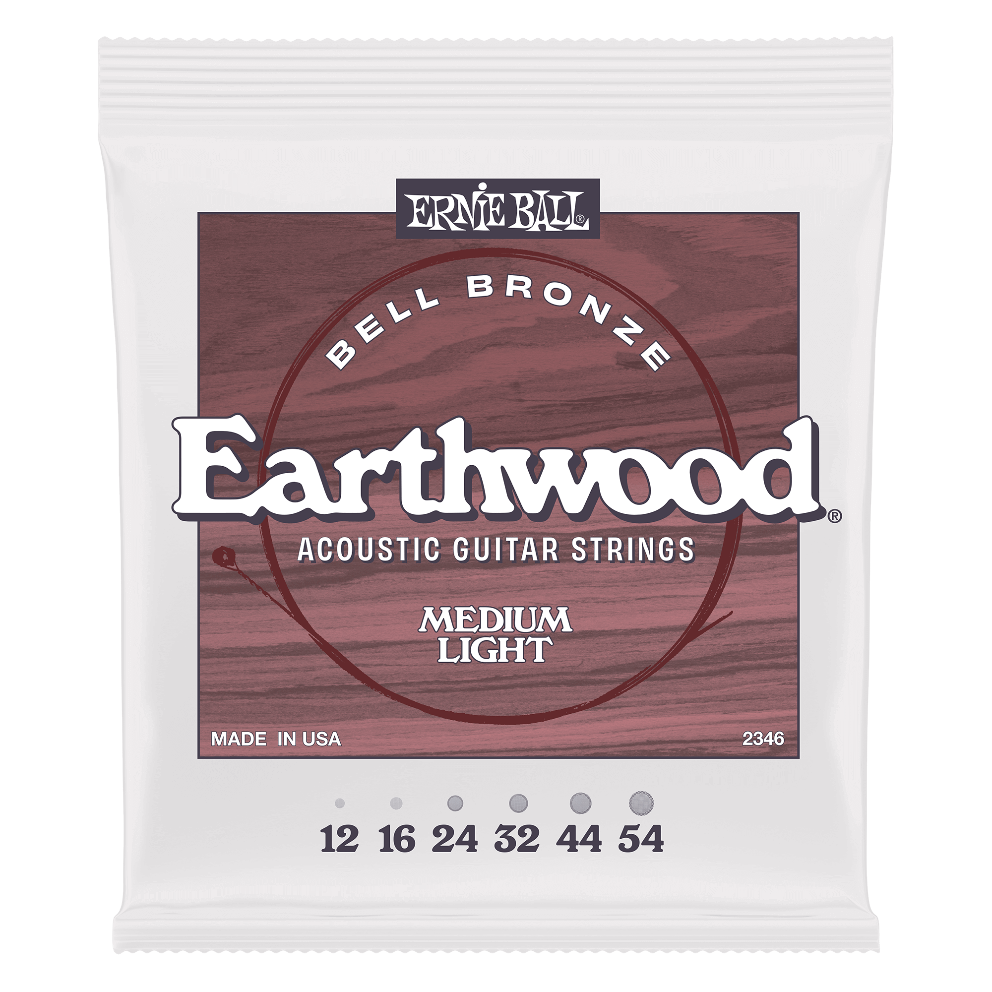 Ernie Ball 2346 Earthwood Medium Light Bell Bronze Acoustic Guitar Strings 12-54