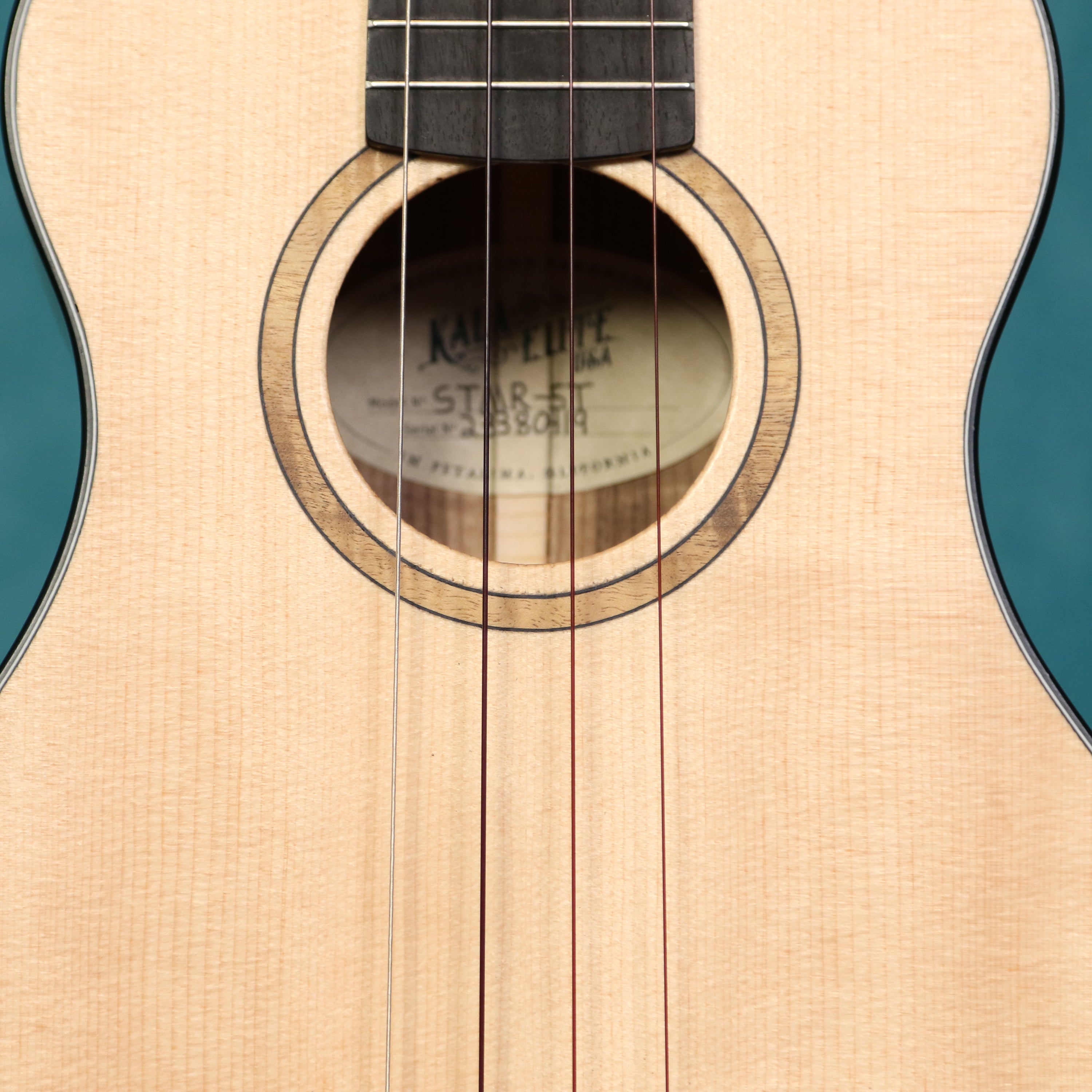 Kala Elite Ukulele USA Solid Sitka Spruce Top Myrtle Super Tenor With Arch Top Hard Case