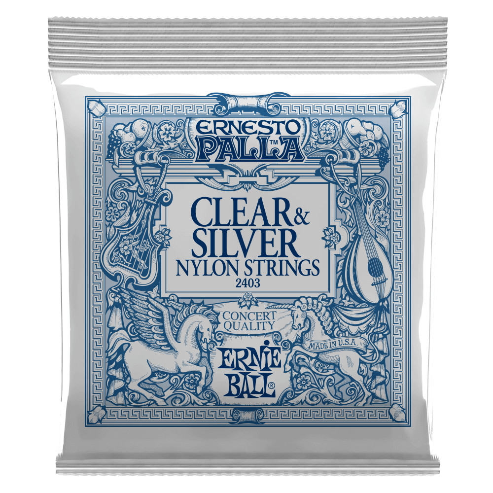 Ernie Ball 2403 Ernesto Palla Clear & Silver Nylon Classical Guitar Strings